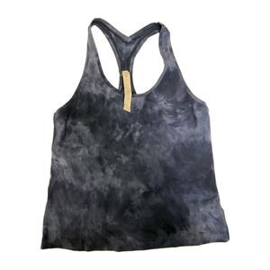 Lululemon Womens Sz 8 Cool Racerback Tank Top Short Length Diamond Dye Navy Blue
